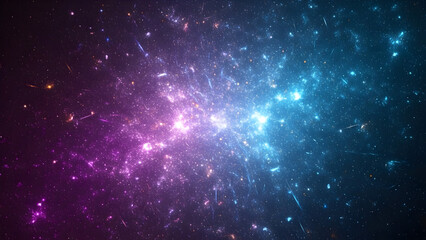 Fototapeta premium Futuristic Digital Background with Glowing Particles and Cosmic Nebula Light Effects