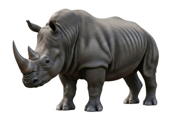 Obraz premium Detailed rhino image, wildlife animal, horned creature, african wildlife, safari animal, png image, isolated on transparent background