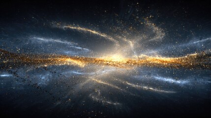 Stunning View of a Galaxy with Bright Stars and Cosmic Dust in Deep Space