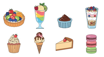 Assorted desserts and pastries collection