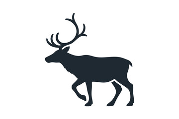 Silhouette of a Majestic Stag with Antlers