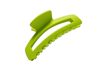 Lime green hair claw clip, modern hair accessory, fashionable hair styling tool, trendy hair clip isolated on transparent background