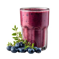 Refreshing Blueberry Smoothie in Glass Isolated - Vibrant and Fresh Fruit Drink Photography