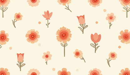 Fototapeta premium seamless pattern with flowers