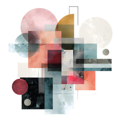 Soft Color Abstract Geometric Shapes Design for Modern Art Concepts