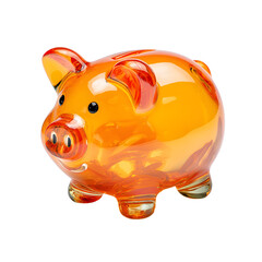Bright Orange Charming Decorative Piggy Bank - Professional Finance Image