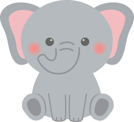 動物_象（ゾウ）座る