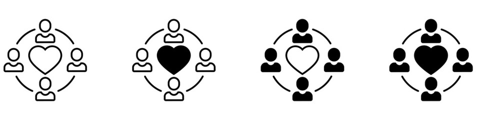 Volunteer icon vector set. Community illustration sign collection. helping symbol. donation logo.