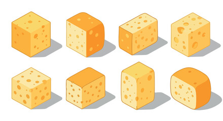 Swiss cheese cubes with shadows