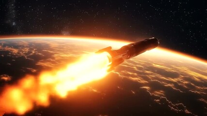 Rocket soars through Earths atmosphere