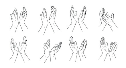 Hands in various poses outline style