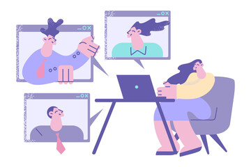 Online remote video conference concept