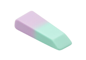 Isolated eraser tool for correcting mistakes or sketching, in shades of lavender & aqua
