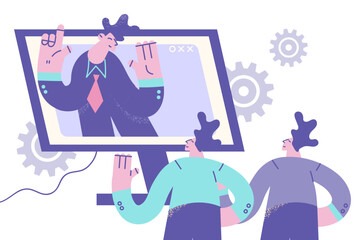 Online video conference and chat concept