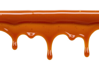Isolated Caramel Drizzle, Sweet Sauce Dessert Topping, Tasty Treat Food Drip, Honey Syrup