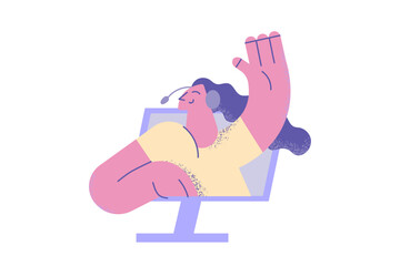 Customer service worker providing support concept