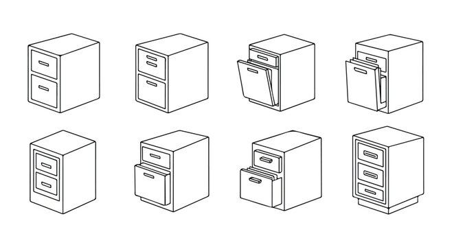 Cabinet storage options outline style