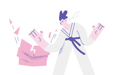 Naklejka premium Karate art and Oriental fights concept.