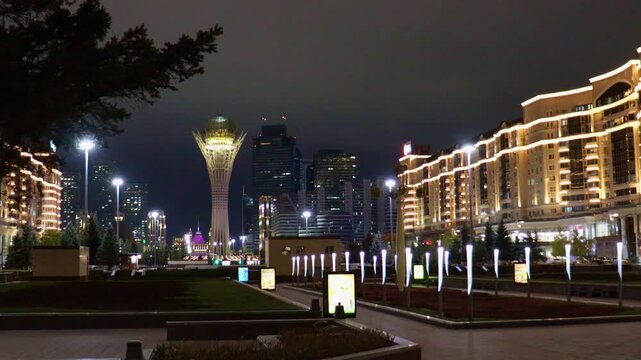 18 October 2025,  Baiterek tower, Nurzhol Boulevard (Green Water Boulevard), Astana City (Nur-Sultan), Kazakhstan