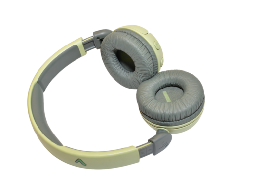 Children's wireless over-ear headphones JBL JR310BT lie on a white background.