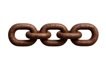 Obraz premium Heavy Iron Chain Links Isolated on Transparent Background