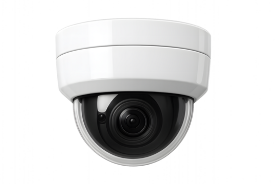 Modern CCTV Surveillance Camera Isolated on Transparent Background