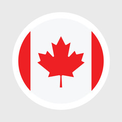 Canada Flag Icon – Red Maple Leaf with Vertical Bars