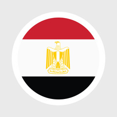 Obraz premium Egypt Flag Icon – Red White Black with Eagle of Saladin