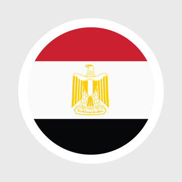 Egypt Flag Icon &ndash; Red White Black with Eagle of Saladin