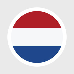 Netherlands Flag Icon – Red White Blue with Central Mark