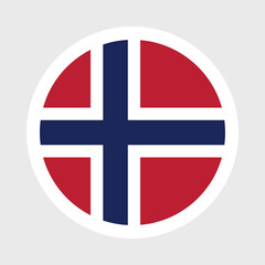 Obraz premium Norway Flag Icon – Blue Cross with Red Quadrants