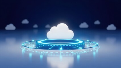 Cloud computing data network connection digital transformation concept 3d render