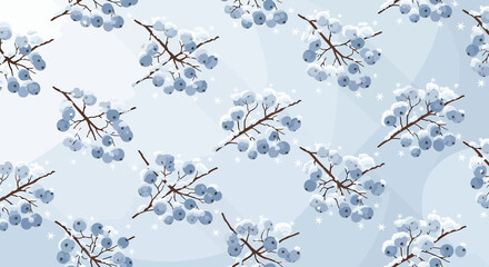 Wintertide serenity showcasing snow kissed berries in a seamless ethereal pattern design