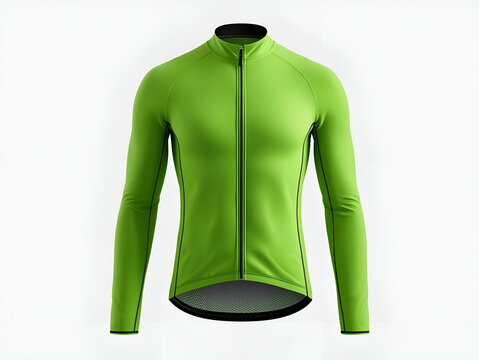 Green Long Sleeve Cycling Jersey &ndash; Breathable, Slim Fit, Suitable for Road Bikes & MTB