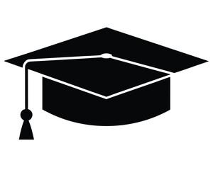 Graduation cap academic achievement symbol of learning and education black and white graphic
