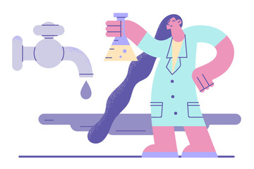 Chemicals in water science concept