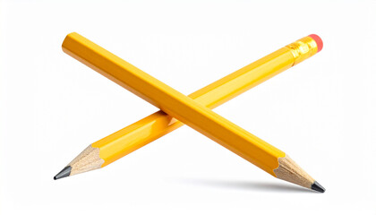 Sharpened Yellow Wooden Pencil with Graphite Tip on White Background &ndash; Classic Writing Tool for School, Art, Office, Sketching, Note-Taking, Minimalist Design, Education, and Creative Expression 