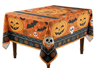 halloween-tablecloth- on a isolated transparent background	