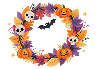 halloween-wreathon a isolated transparent background	