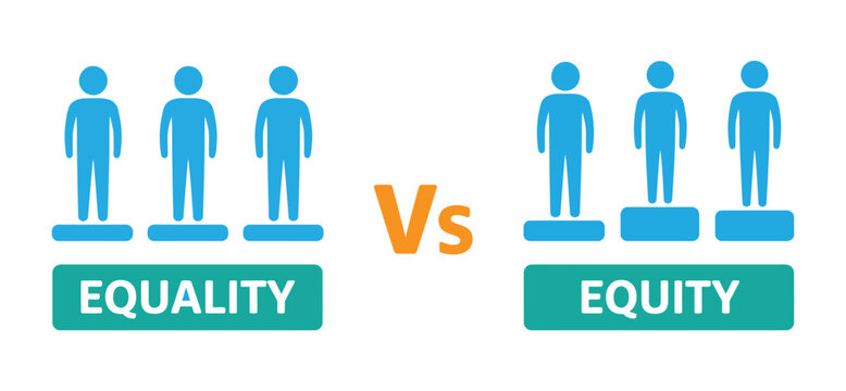 Equity icon vector isolated on white background. Understand equity versus equality in business culture. Equality, inequality, equity icon set vector Illustration.