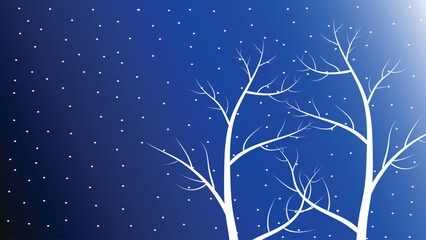 Christmas winter landscape background snow falling illustration background vector