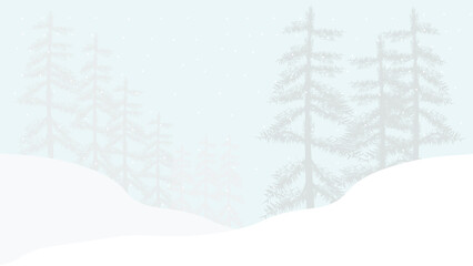 Christmas winter landscape background snow falling illustration background vector