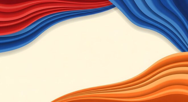 Armenian Flag Colors Abstract Wavy Background Frame for National Holidays and Design Projects