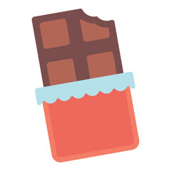 bitten chocolate bar eat flat icon