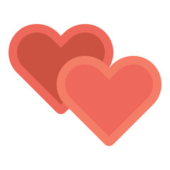 double heart shape love flat icon