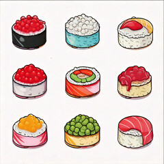 set of sushi