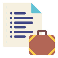 travel itinerary plan flat icon