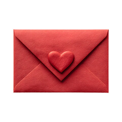 Romantic Red Envelope with Heart on White Background for Love Messages