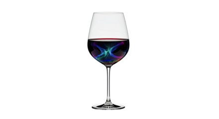 Stylish Wine Glass with Colorful Swirling Effect Against a Transparent Background for Creative Design