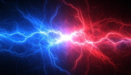 Obraz premium 青と赤のエネルギーイメージ